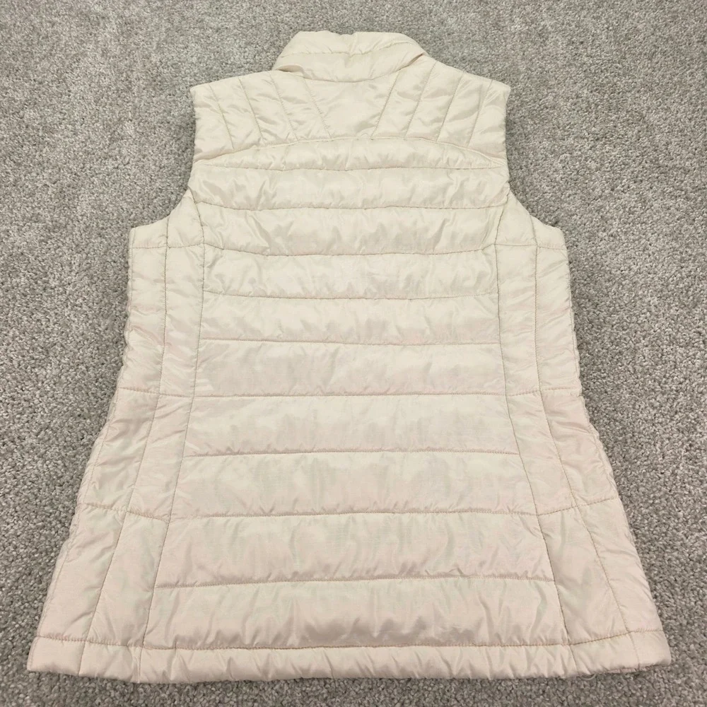 Columbia Thermal Coil Puffer Vest Womens Medium Cream Off White Quilted Full Zip